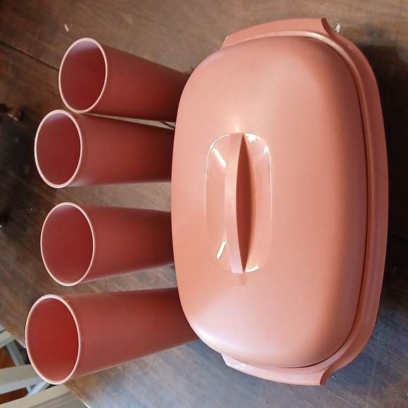 Tupperware Rose Peach  Pink Dinnerware - Picture 1 of 9